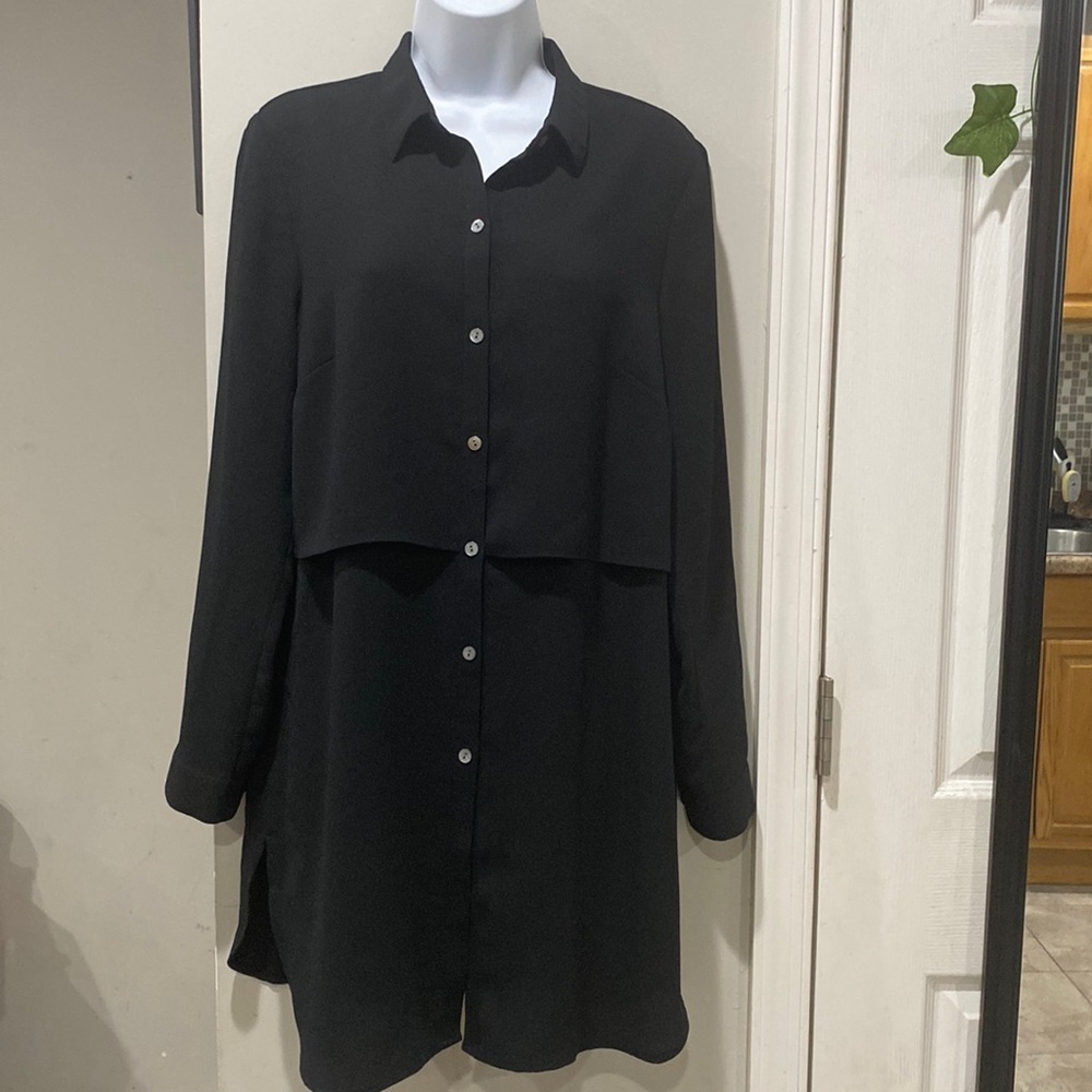 J Jill black long sleeve shirt/dress Size small